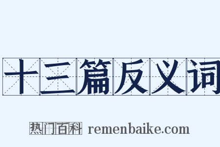 十三篇反义词是什么意思的图片